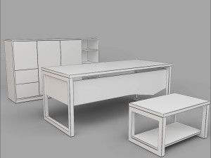 Office Executive Desk 9 3D-Modell