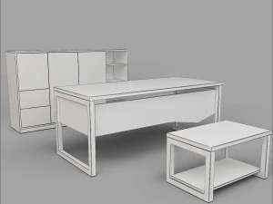 Office Executive Desk 9 3D Model
