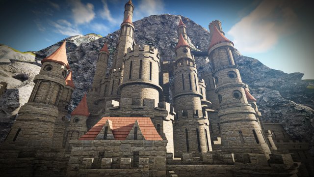 Majestic Castle Model 3D .c4d .max .obj .3ds .fbx .stl .blend 