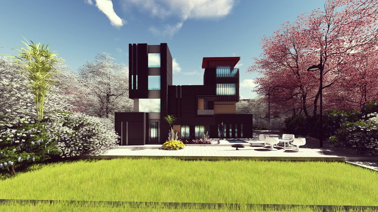 Modern Villa 3D Model .c4d .max .obj .3ds .fbx .stl .blend 