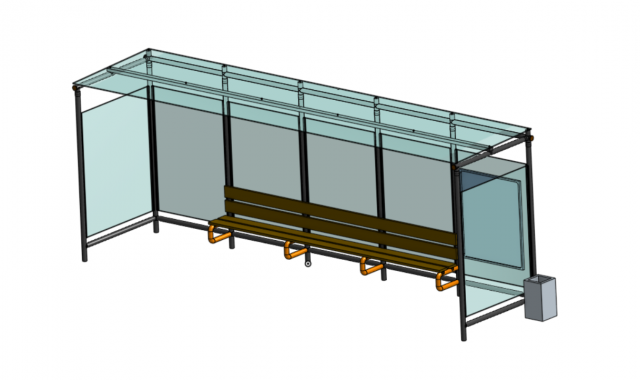 Futuristic Glass-Encased 3D Bus Station 3D 모델 .c4d .max .obj .3ds .fbx .stl .blend 