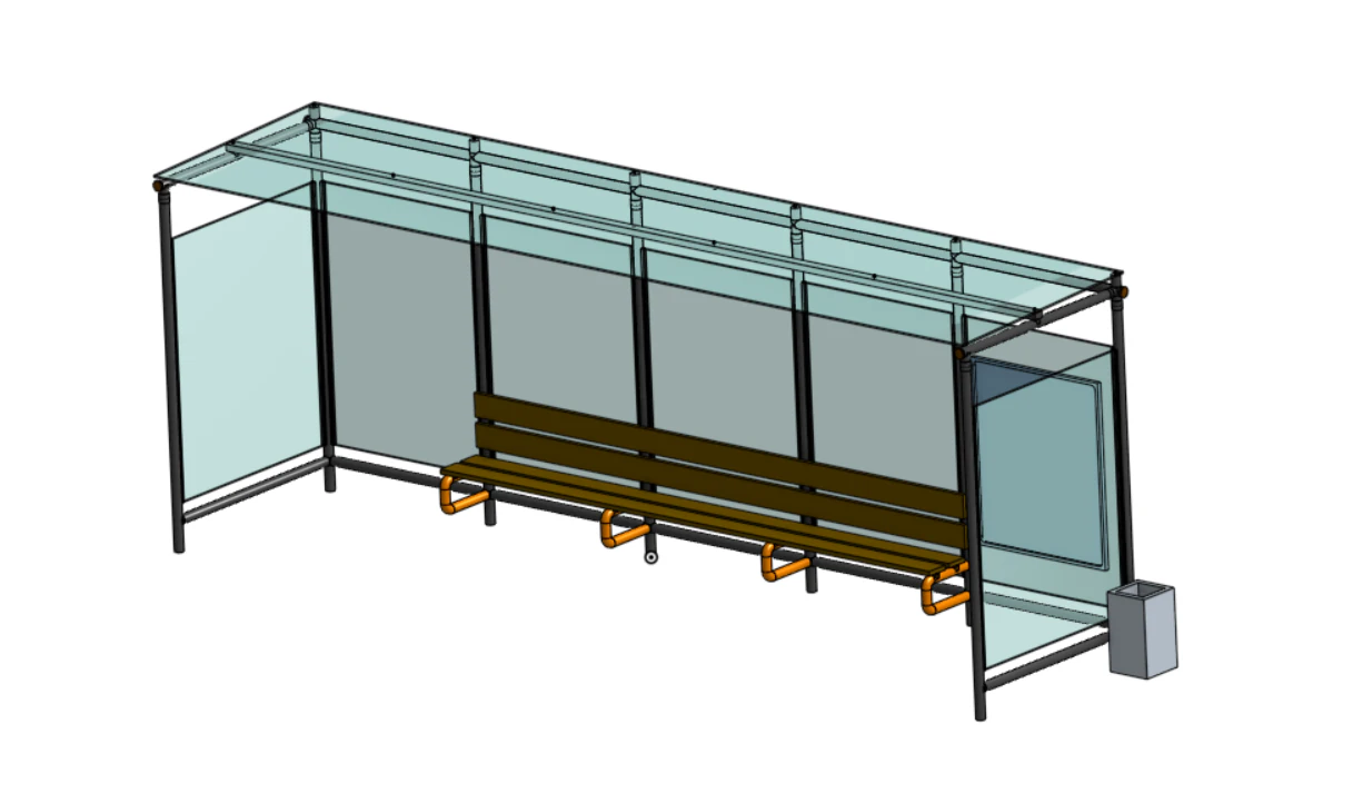Futuristic Glass-Encased 3D Bus Station 3D Model .c4d .max .obj .3ds .fbx .stl .blend