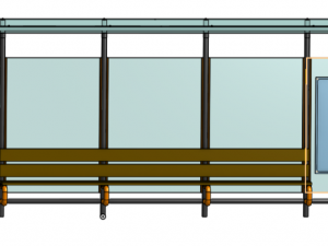 Futuristic Glass-Encased 3D Bus Station 3D 모델