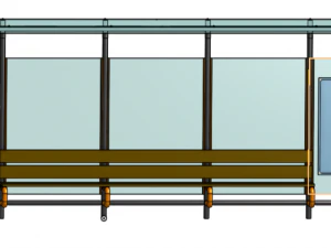 Futuristic Glass-Encased 3D Bus Station 3D Model