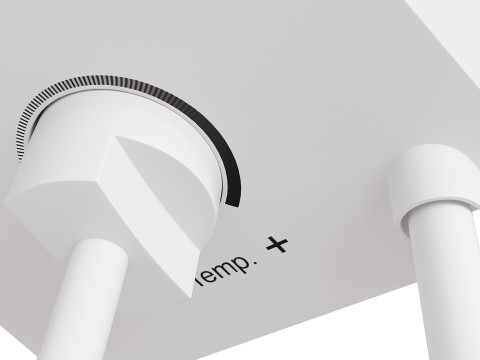 Real-size electric white showerhead Modèle 3D