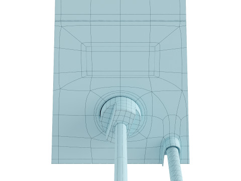 Real-size electric white showerhead Modèle 3D