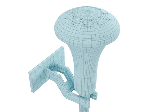 Real-size electric white showerhead Modèle 3D