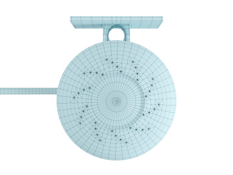 Real-size electric white showerhead Modèle 3D