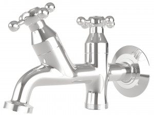 Faucet with two outlets for laundry and balcony 3D Model