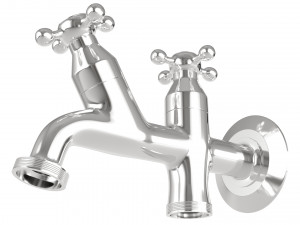 Faucet with two outlets for laundry and balcony 3D 模型