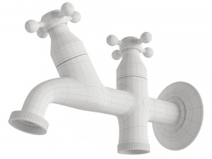 Faucet with two outlets for laundry and balcony 3D 模型