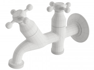 Faucet with two outlets for laundry and balcony 3D 模型