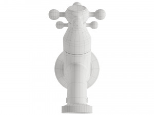 Faucet with two outlets for laundry and balcony 3D 模型