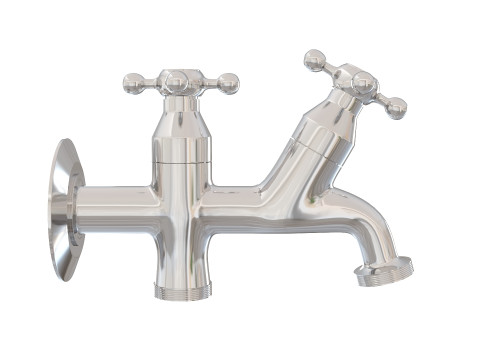 Faucet with two outlets for laundry and balcony Modelo 3D