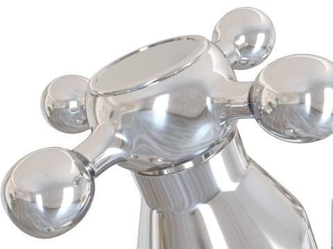 Realistic Double Outdoor Faucet for Garden and Laundry Model 3D