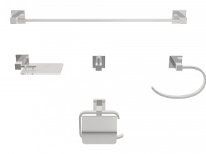 Round bathroom accessories 3D Model