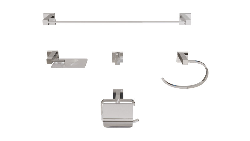 Square bathroom accessories 3D Модель .c4d .max .obj .3ds .fbx .stl .blend