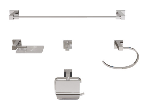Square bathroom accessories 3D Model
