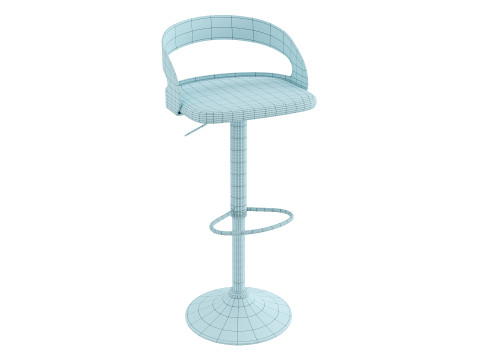 Stylish Modern Kitchen Stool for Bar Counters 3D Model