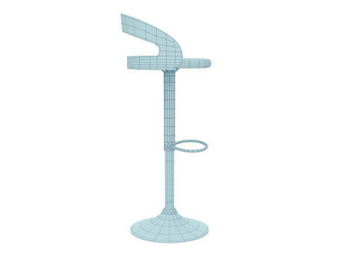 Stylish Modern Kitchen Stool for Bar Counters 3D Model