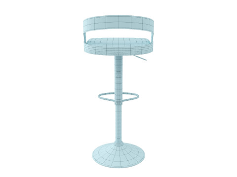 Stylish Modern Kitchen Stool for Bar Counters 3D Model