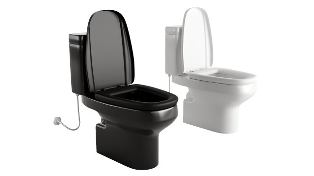 Two toilets in different colors 3Dモデル .c4d .max .obj .3ds .fbx .stl .blend