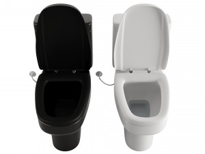 Two toilets in different colors 3Dモデル