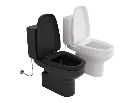 Two toilets in different colors Modelo 3D