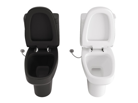 Modern Toilet Set with Two Color Variants Modelo 3D