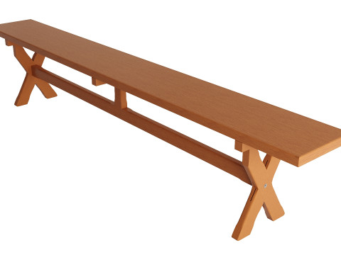 Rustic Dining Table with Benches for Indoor and Outdoor Use Modèle 3D