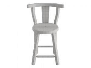 A table with four benches and a tablecloth 3D Model