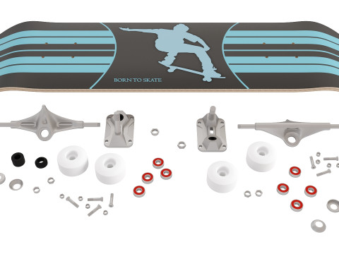 Realistic Skateboard for Sports and Urban Scenes 3D Модель