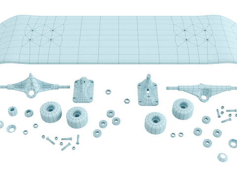 Realistic Skateboard for Sports and Urban Scenes 3D Модель