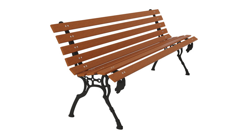 Classic Garden Bench for Outdoor and Urban Scenes 3D Modell .c4d .max .obj .3ds .fbx .stl .blend