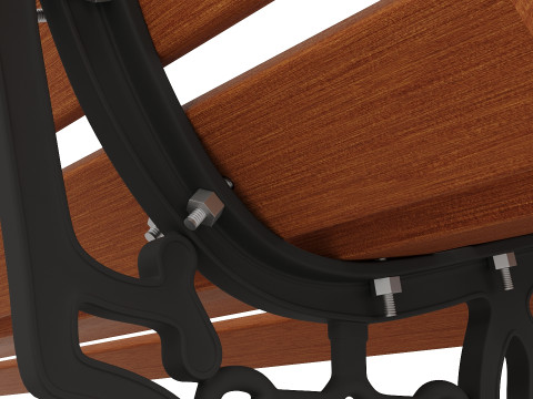 Classic Garden Bench for Outdoor and Urban Scenes 3D Modell