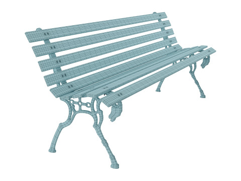 Classic Garden Bench for Outdoor and Urban Scenes 3D Modell