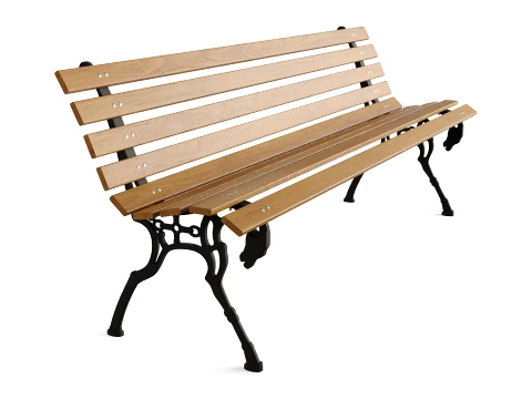 Klassische Gartenbank für den Außenbereich mit Holzlatten 3D Modell