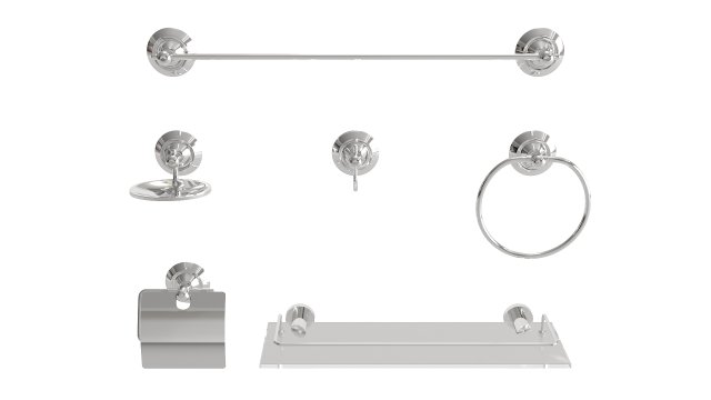 Round bathroom accessories 3D 模型 .c4d .max .obj .3ds .fbx .stl .blend