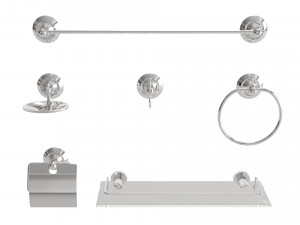 Round bathroom accessories 3D Model