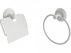 Round bathroom accessories 3D 模型
