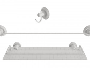 Round bathroom accessories 3D 模型