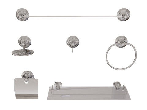 Round bathroom accessories Modelo 3D