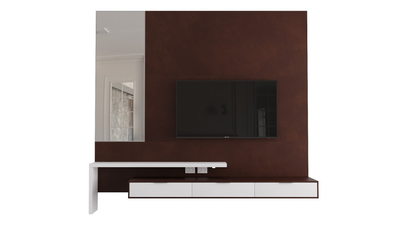 Contemporary TV Panel with Stand and Mirror for Interiors Modelo 3D .c4d .max .obj .3ds .fbx .stl .blend