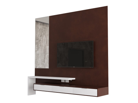 Contemporary TV Panel with Stand and Mirror for Interiors Modelo 3D