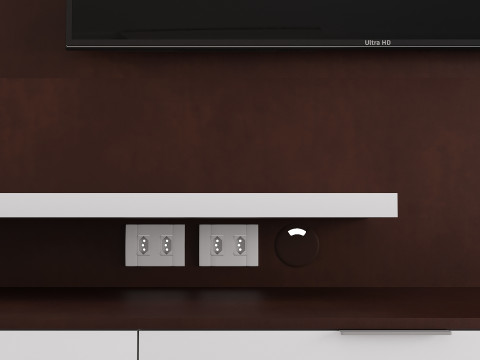 Contemporary TV Panel with Stand and Mirror for Interiors Modelo 3D
