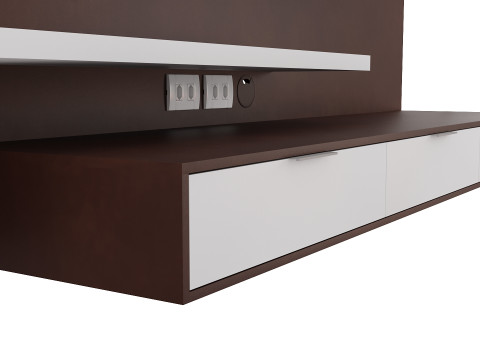 Contemporary TV Panel with Stand and Mirror for Interiors Modelo 3D