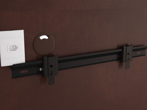 Contemporary TV Panel with Stand and Mirror for Interiors Modelo 3D
