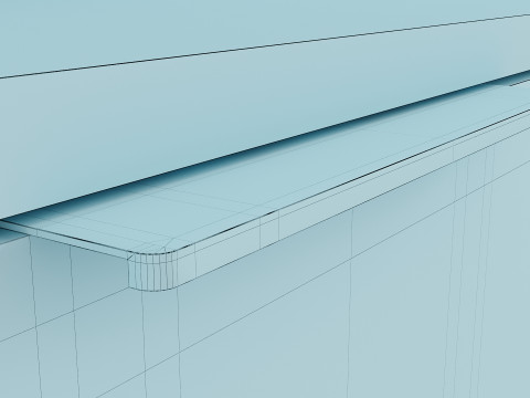 Contemporary TV Panel with Stand and Mirror for Interiors Modelo 3D