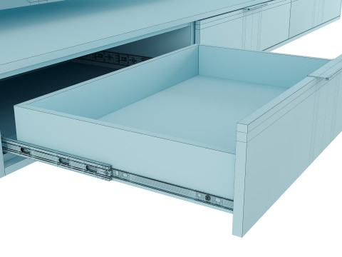 Contemporary TV Panel with Stand and Mirror for Interiors Modelo 3D
