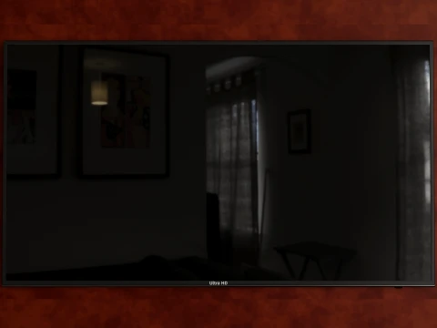 Modern TV Wall Panel with Large Mirror 3D Model